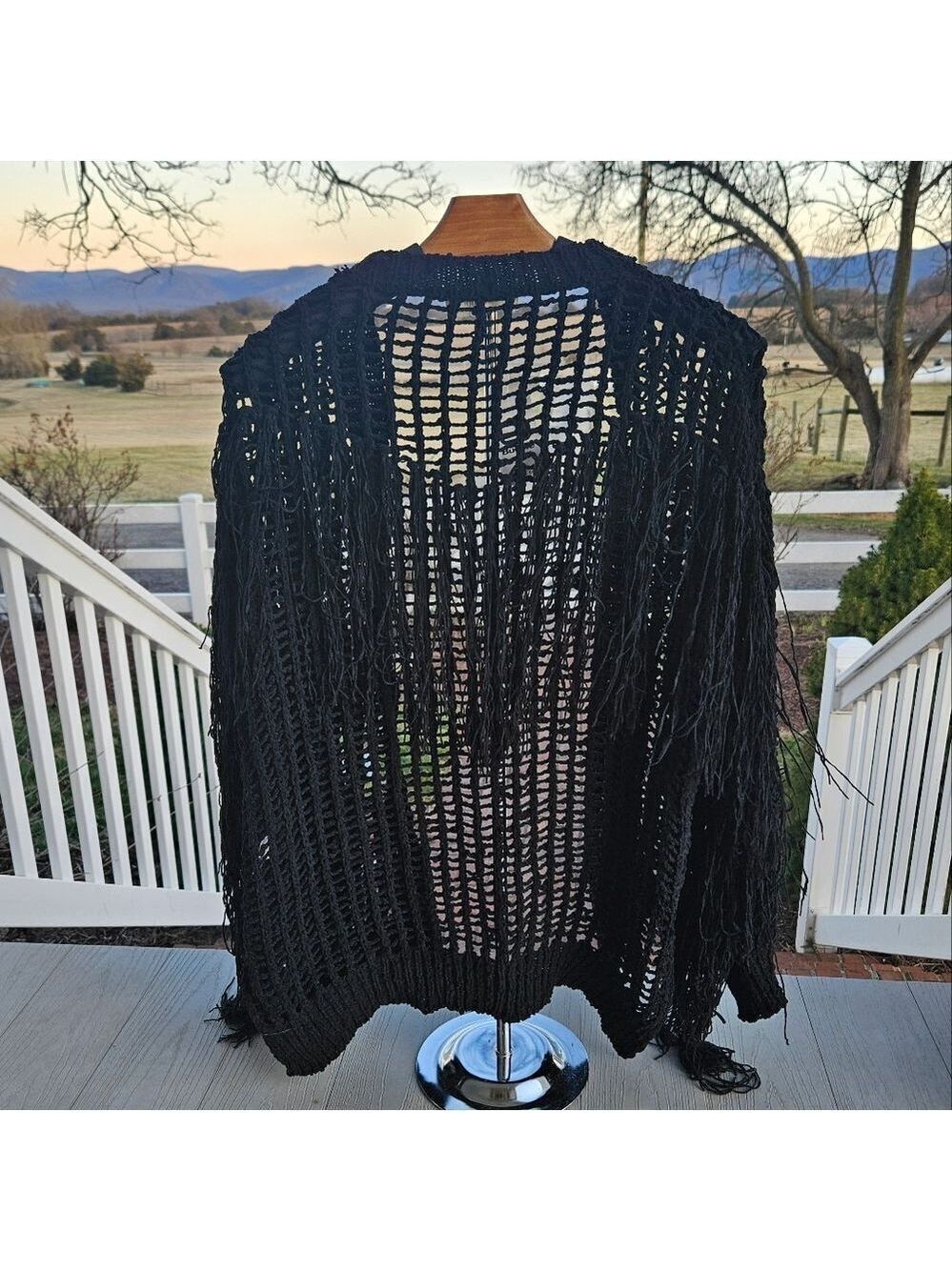 PEACH LOVE CALIFORNIA BUCKLE FRINGE FLYAWAY CARDIGAN NWT MSRP $55 Plush STYLE - Picture 3 of 16